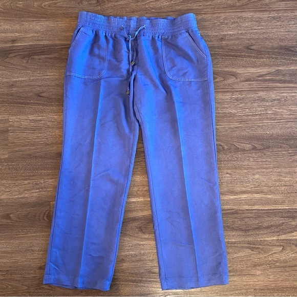Robert‎ Louis womens pant with stretchy waist and draw string size 14 blue - Picture 1 of 5